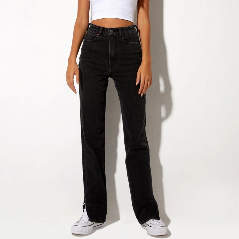 Motel Rocks Straight Leg Jeans Black Wash